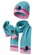 Ensemble Hiver Fille – Vaiana Disney – Bonnet + Écharpe + Gants – Bleu Ciel & Rose – Acrylique Doux – Taille Unique – Neuf