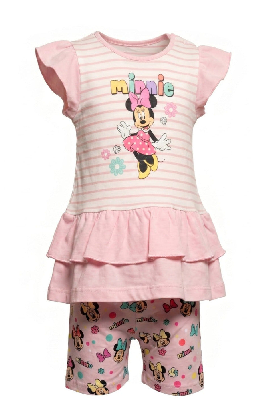 Ensemble Bébé Fille Minnie Mouse Rose – T-shirt & Legging Assortis – 3 à 24 mois – Neuf