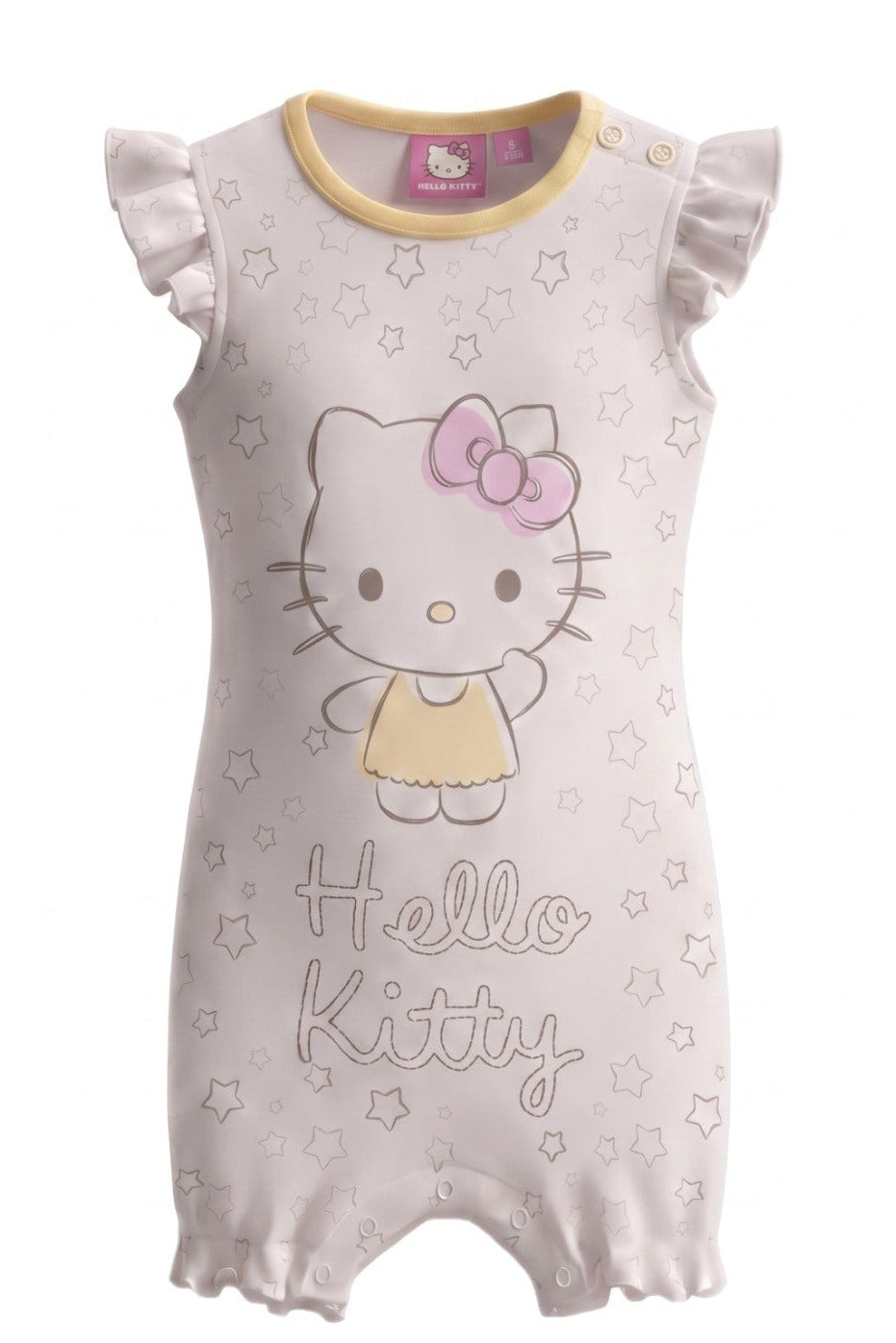 Combishort Bébé Fille Hello Kitty – Blanc & Jaune – 3 à 24 mois – Neuf