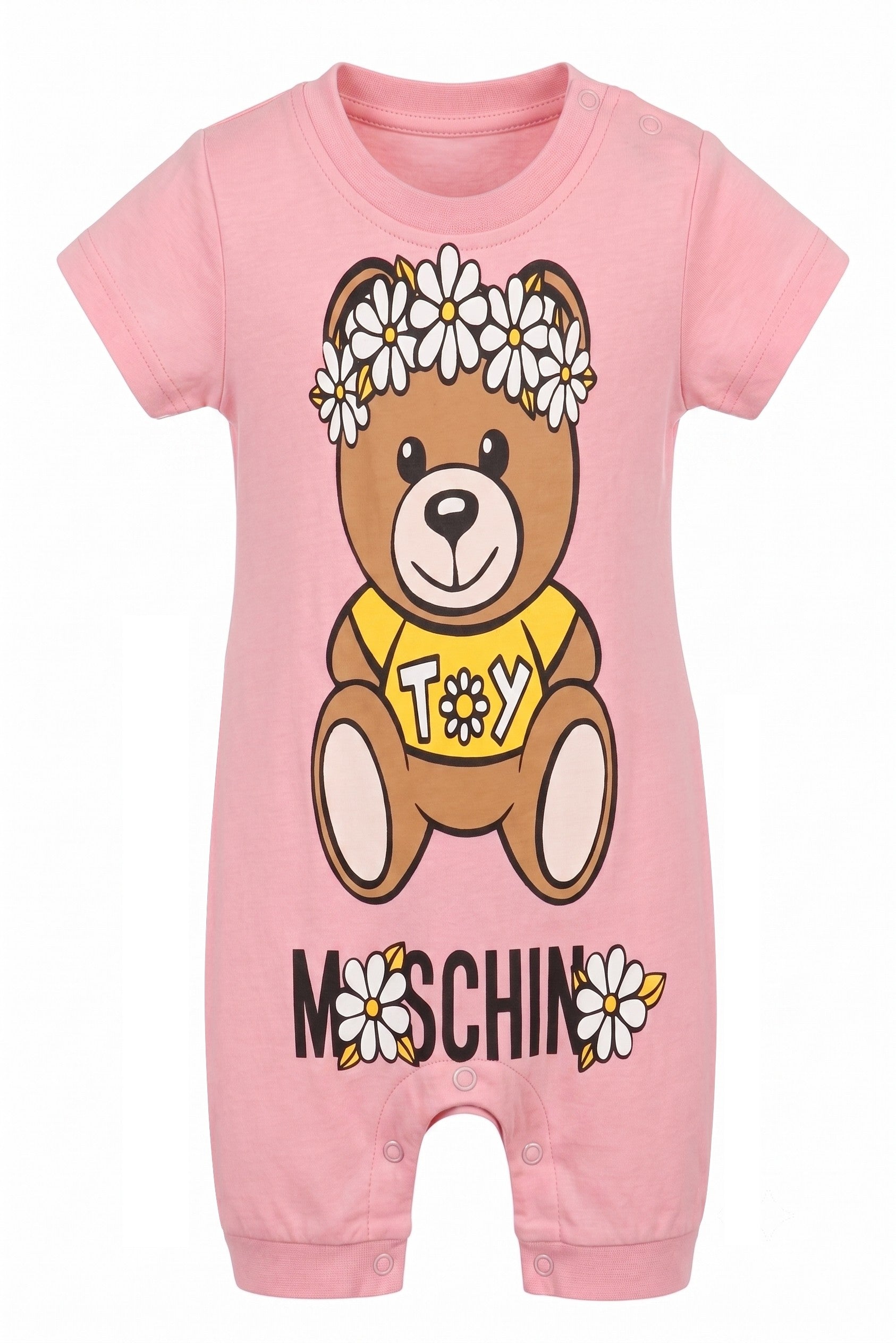 Combishort Bébé Fille – Rose avec Motif Nounours – 3 à 9 mois – Neuf