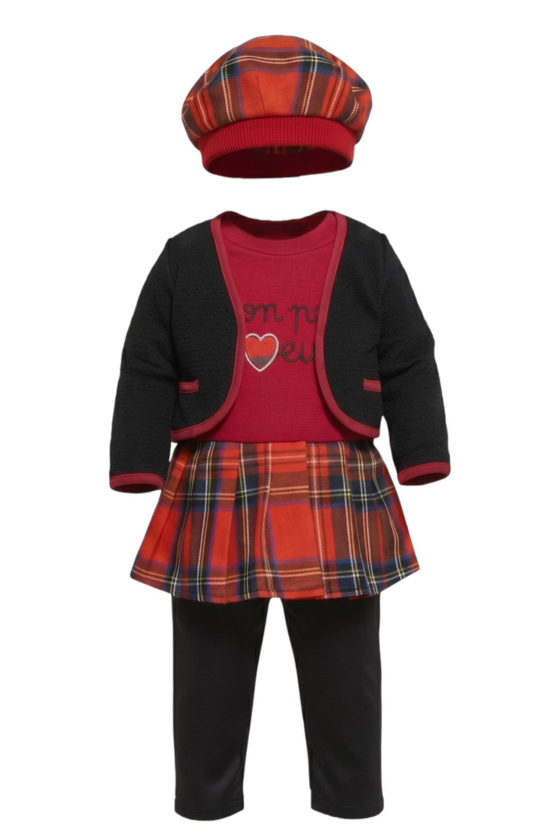 Ensemble Bébé Fille – 4 Pièces – 3 à 36 mois – Neuf