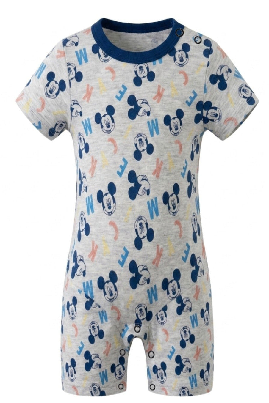 Combishort Bébé Mickey Mouse – Gris – Léger & Pratique – 3 à 24 mois – Neuf
