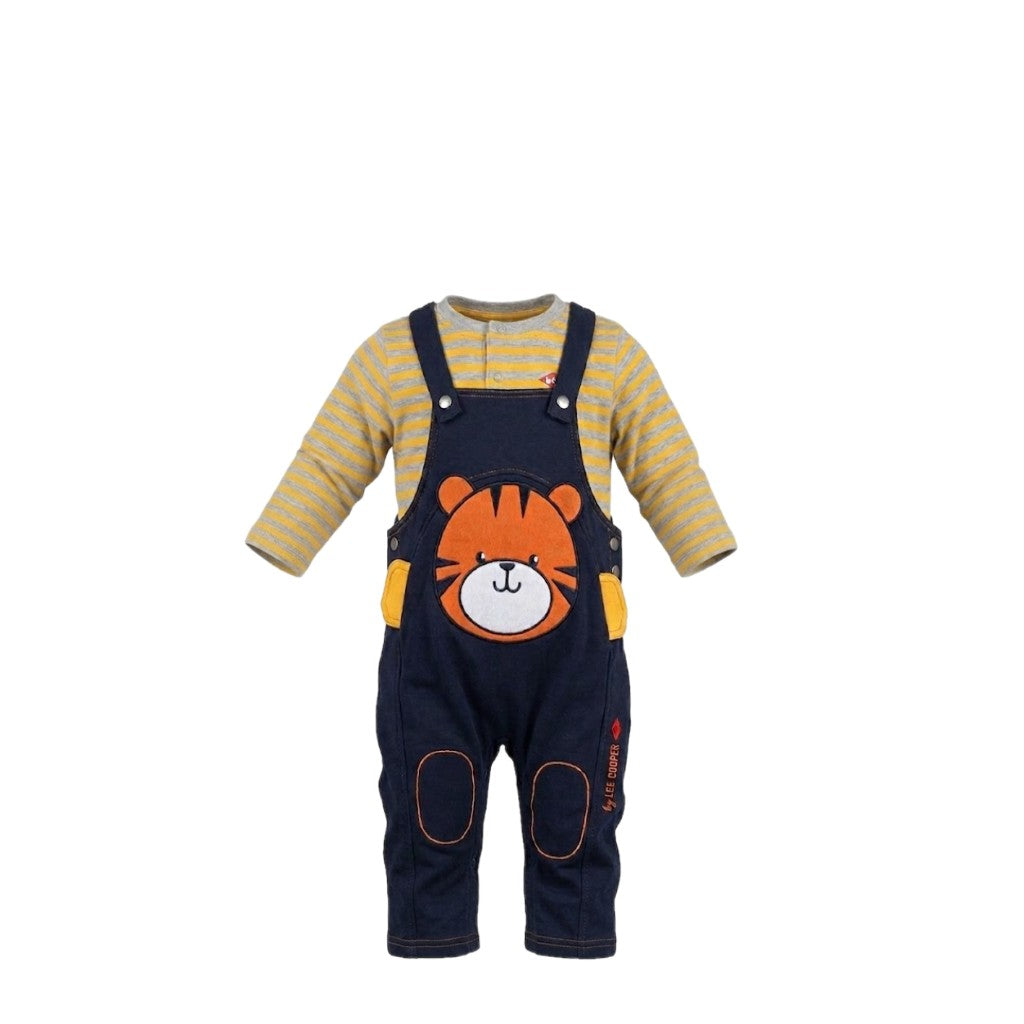 👕🐯 Lee Cooper Bébé Garçon – T-shirt & Salopette Tigre Stylée – 3 à 24 mois 💙✨