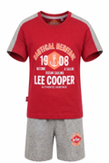 Ensemble Garcon Lee Cooper T-shirt Rouge Gris Short Ete 4-14 ans Neuf