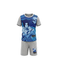 Ensemble Été Garçon Naruto Shippuden – T-shirt Imprimé Sasuke & Kakashi & Short Gris Assorti – 6 à 12 ans – Neuf