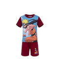Ensemble Été Garçon Naruto Shippuden – T-shirt Imprimé & Short Rouge Assorti – 6 à 12 ans – Neuf