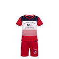 Ensemble Garçon Old River – T-shirt Multicolore Imprimé & Short Rouge Assorti – 4 à 14 ans – Neuf