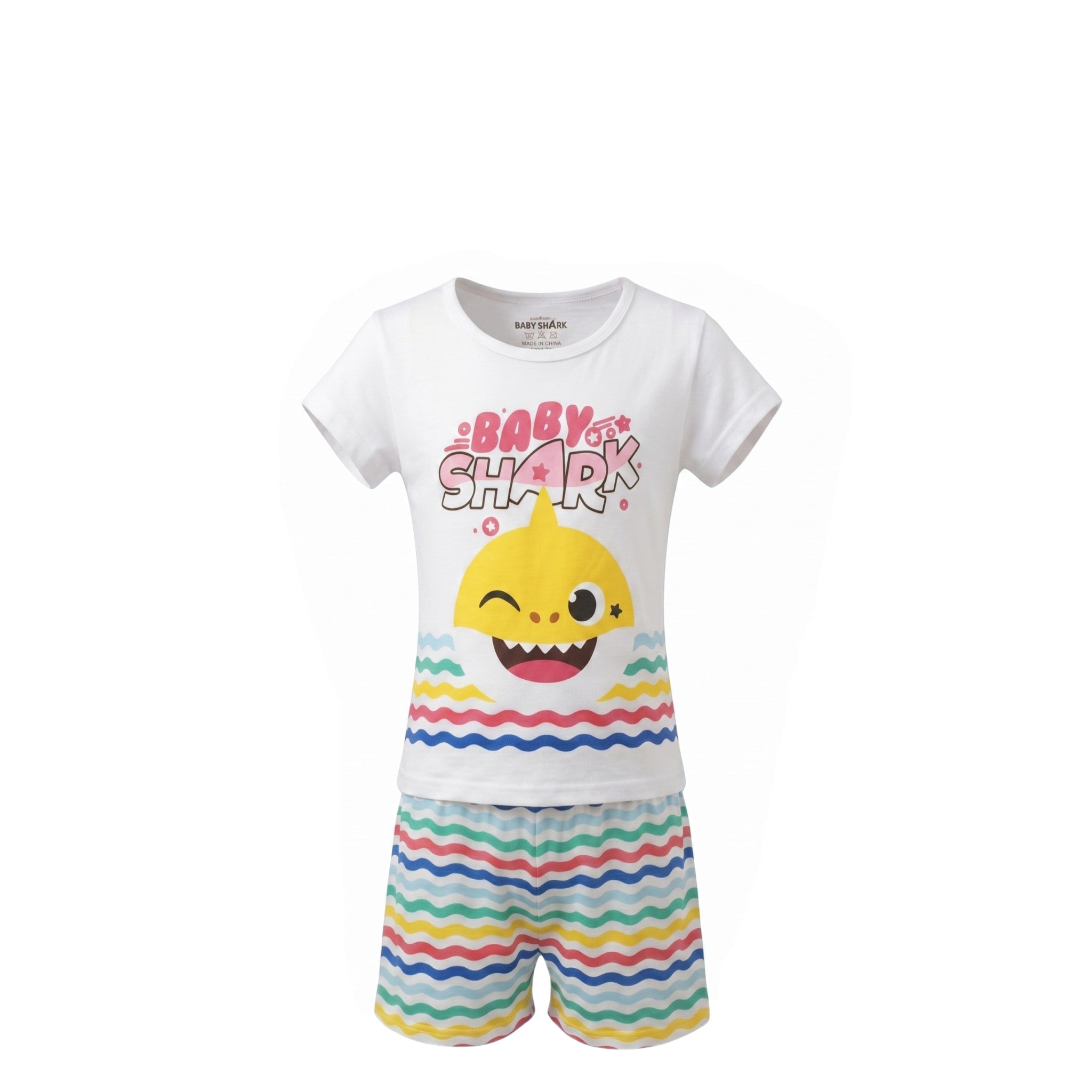 Ensemble Fille Baby Shark – T-shirt & Short Assorti – 5 ans – Neuf