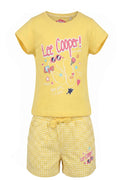 Ensemble Fille Lee Cooper – T-shirt Jaune & Short à Carreaux Jaune – 4 à 14 ans – Neuf