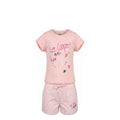 Ensemble Fille Lee Cooper – T-shirt Rose Clair & Short à Carreaux Rose – 4 à 14 ans – Neuf
