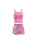Ensemble Barbie Fille – Débardeur Rose & Short Multicolore – 4 à 12 ans – Neuf
