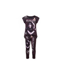 Ensemble Fille Mercredi Addams – T-shirt À Manches Courtes Noir & Legging Assorti – Style Gothique – 6 à 16 ans – Neuf