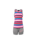 Ensemble Fille – Débardeur à Strass Multicolore & Short Gris – 2 à 12 ans – Neuf