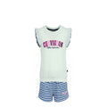 Ensemble Fille Chevignon – Débardeur à Volants & Short Bleu Rayé – 4 à 12 ans – Neuf