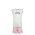 Ensemble Fille Chevignon – Débardeur Blanc à Volants & Short Rayé Rose en Coton – 4 à 12 ans – Neuf