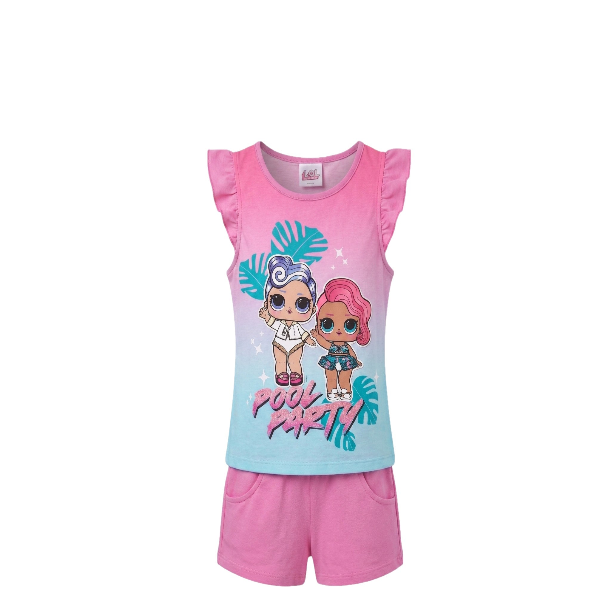 Ensemble Fille LOL Surprise Pool Party – T-shirt & Short Assortis – 3 à 8 ans – Neuf