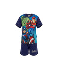 Ensemble Été Garçon Marvel Avengers – T-shirt Imprimé Hulk, Iron Man & Captain America & Short Bleu – 3 à 8 ans – Neuf