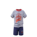 Ensemble Garçon Chevignon – T-shirt Rayé Blanc & Bleu & Short Bleu – 4 à 14 ans – Neuf
