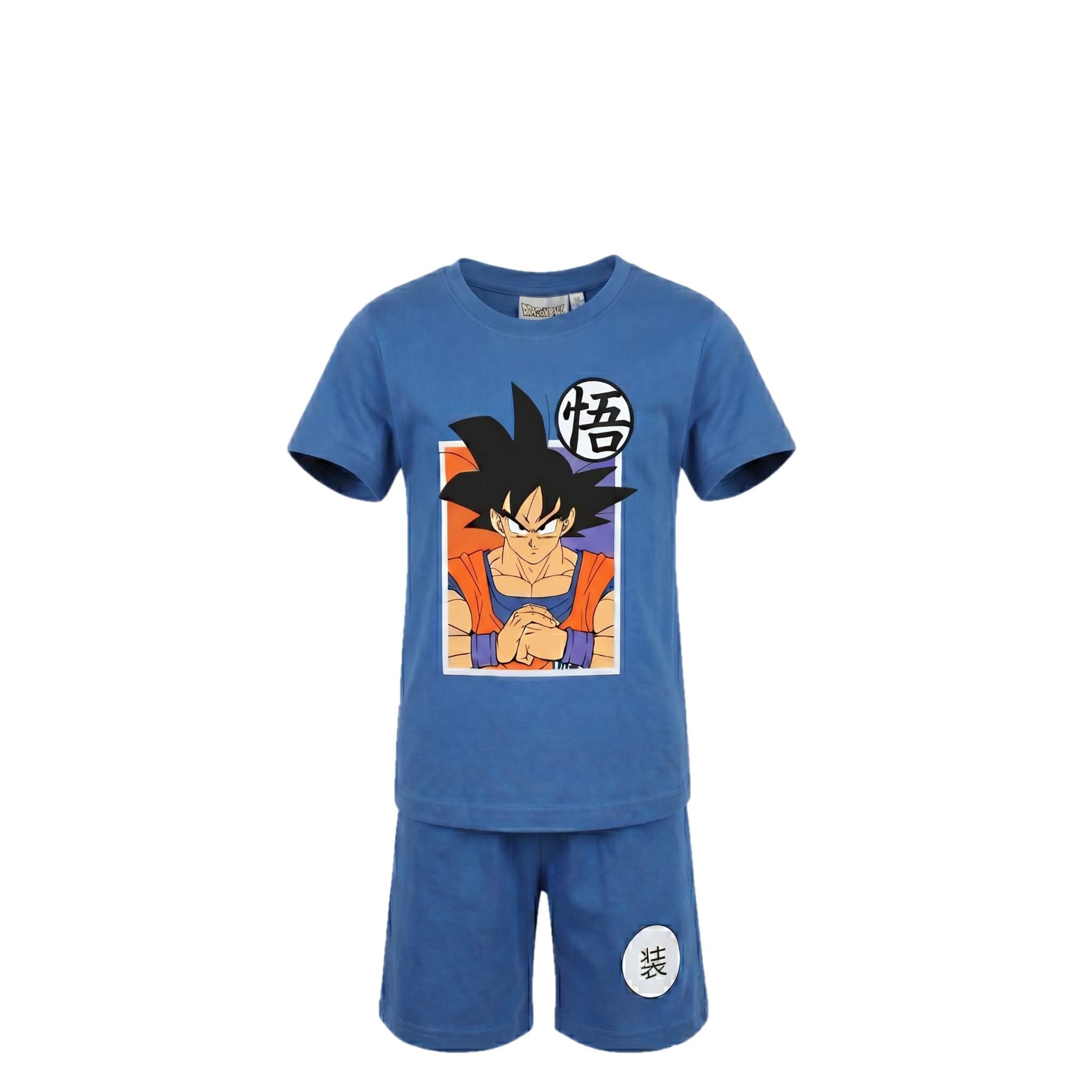 Ensemble Garçon Dragon Ball Z – T-shirt Bleu Imprimé Goku & Short Bleu Assorti – 6 à 12 ans – Neuf