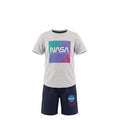 Ensemble Garçon NASA Expedition – T-shirt Gris Imprimé & Short Bleu Marine Logo 1969 – 4 à 14 ans – Neuf
