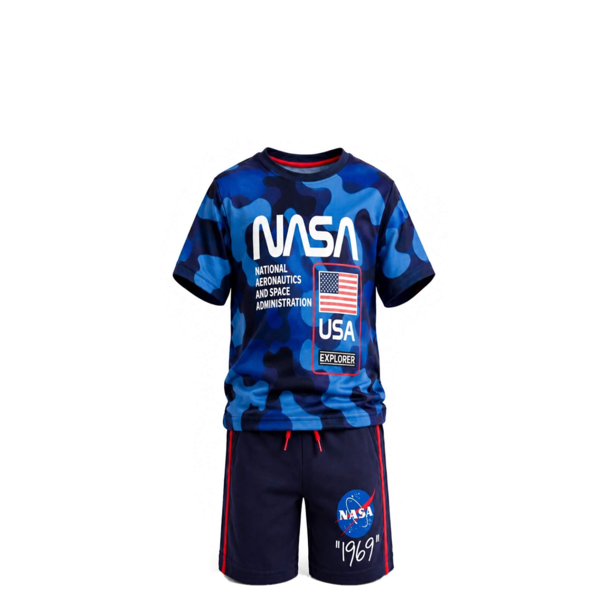 Ensemble Garçon NASA – 2 Pièces Camouflage Bleu – 4 à 14 ans – Neuf