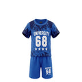 Ensemble Garçon « University 68 » – T-shirt Bleu Tie-Dye & Short Bleu Assorti – 2 à 8 ans – Neuf