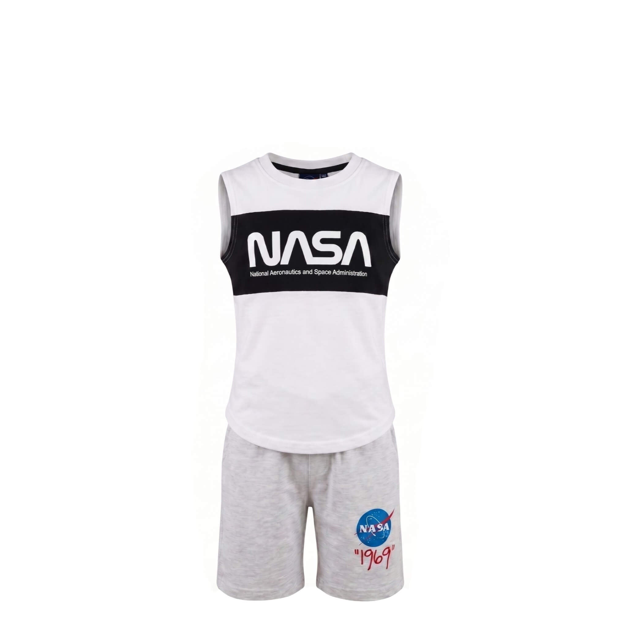 Ensemble Garçon NASA – 2 Pièces Blanc & Gris – 4 à 14 ans – Neuf