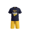 Ensemble Garçon Football – T-shirt Bleu & Short Jaune – 3 à 7 ans – Neuf