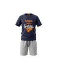 Ensemble Été Garçon Football – T-shirt Bleu Marine Imprimé & Short Gris Assorti – 3 à 7 ans – Neuf