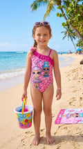 Maillot de Bain 1 Piece Fille LOL Surprise Rose Fuchsia Volant 3 a 8 ans Neuf