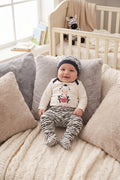 Ensemble Bébé 3 Pièces Motif Zèbre – Tout Doux – 3 ou 6 mois – Neuf