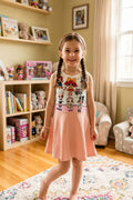 Robe fille Sha Sha Moda à poupées LOL Surprise, blanc et rose pêche 2 à 12 ans