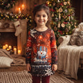 Tunique fille Noël bonhomme de neige et bonnet rayé, Merry Christmas 2 à 12 ans