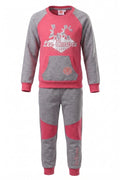Ensemble Jogging Fille Lee Cooper – Sweat Rose + Pantalon Gris Color Block – 4 à 12 ans – Neuf
