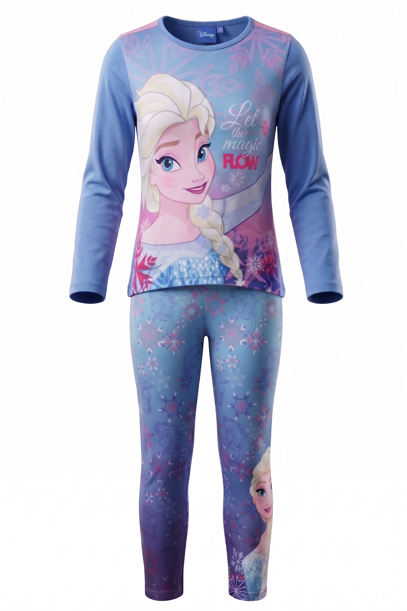 Ensemble Fille La Reine des Neiges Elsa – Haut Bleu Manches Longues + Legging – 4 à 8 ans – Neuf