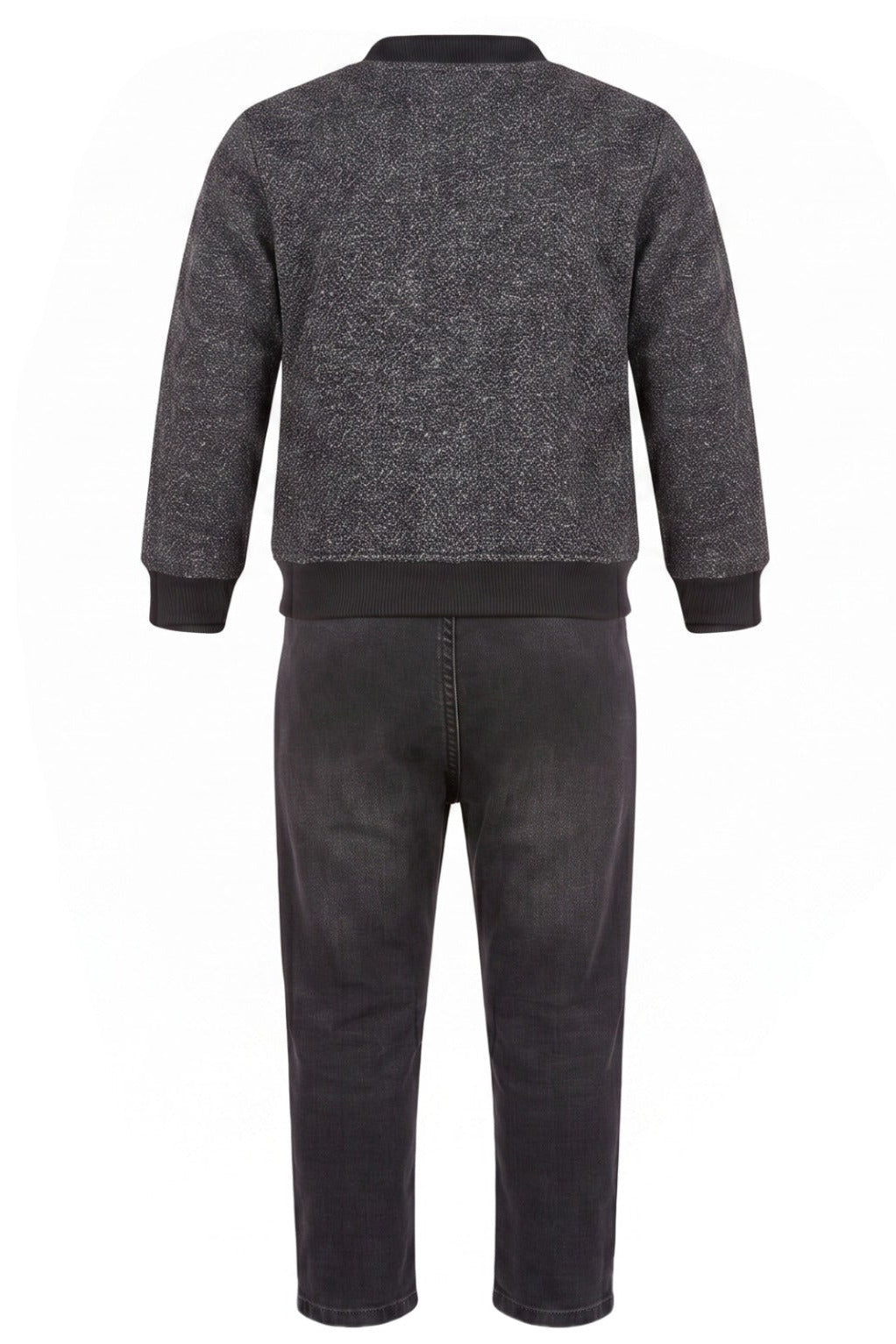 Ensemble 2 Pièces Garçon Lee Cooper – Bomber Matelassé Orange & Noir + Jean Noir Patches “Rock’N’Roll” – 3 à 8 ans – Neuf