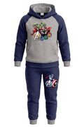 Jogging 2 Pièces Garçon – Sweat Capuche Gris & Bleu Marine Avengers + Pantalon Captain America – 3 à 10 ans – Neuf