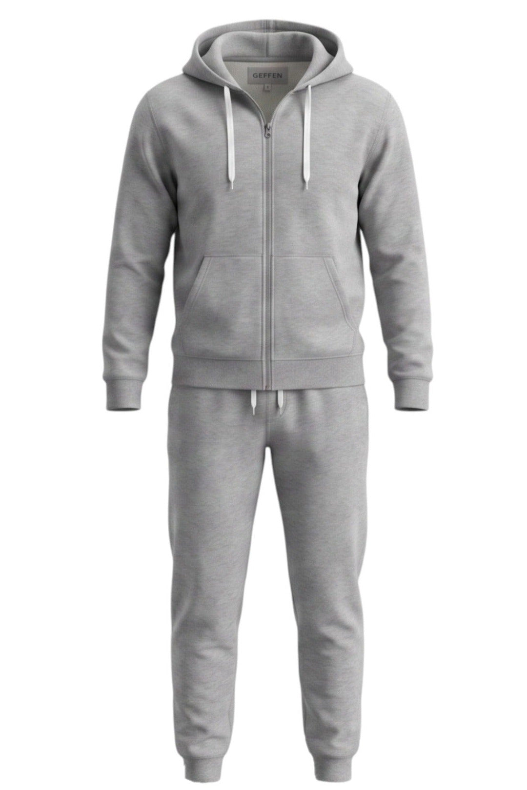 Survêtement 2 Pièces Garçon Gris – Sweat Zippé à Capuche + Pantalon Jogger – Geffen – 6 à 16 ans – Neuf