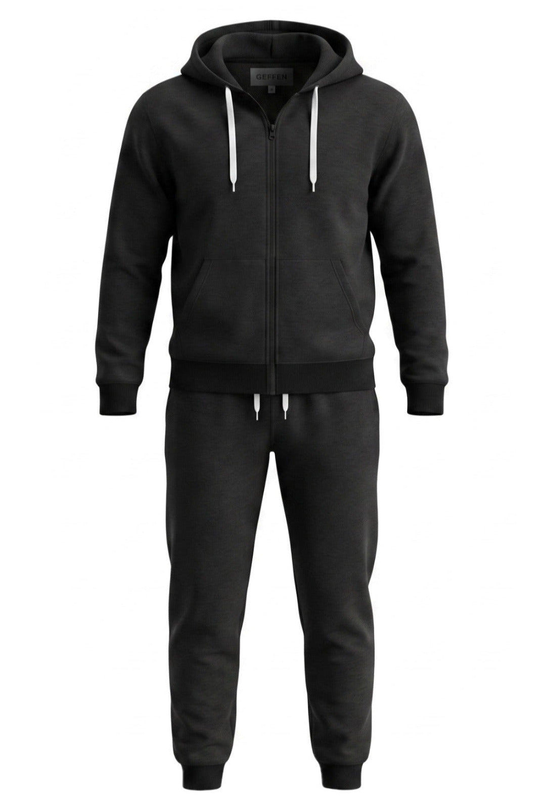 Survêtement 2 Pièces Garçon Noir – Sweat Zippé à Capuche + Pantalon Jogger – Geffen – 6 à 16 ans – Neuf
