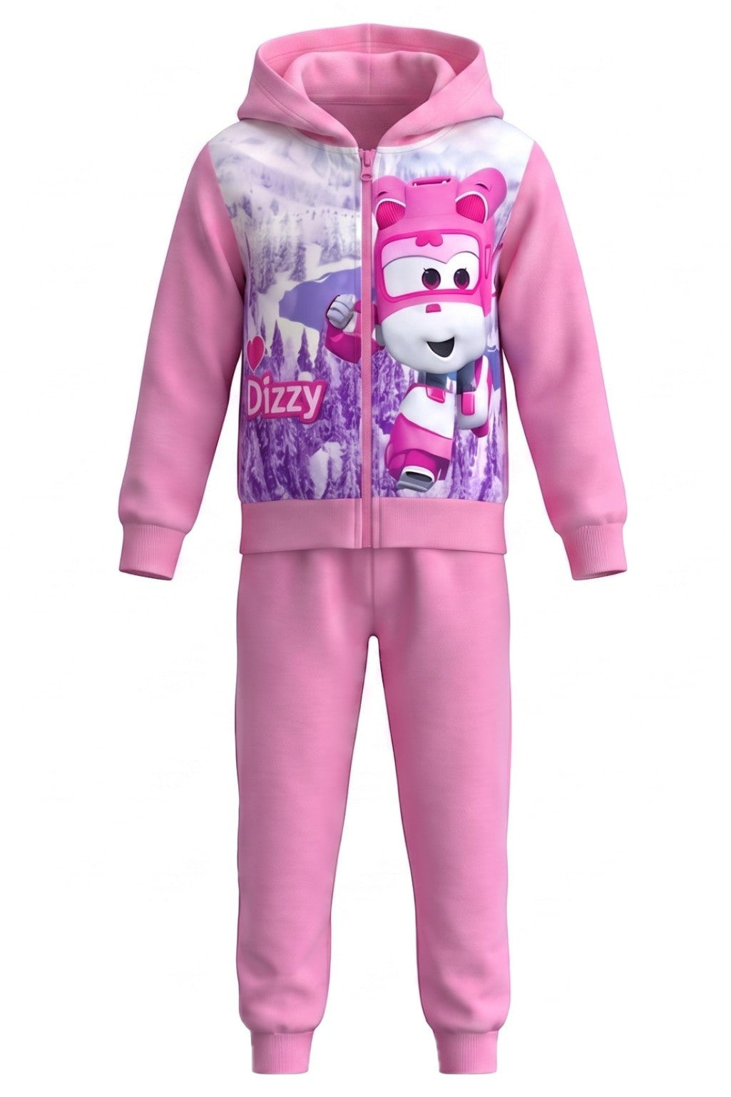 Ensemble Jogging Fille Super Wings Dizzy – Veste Capuche Rose + Pantalon – 3 à 6 ans – Neuf
