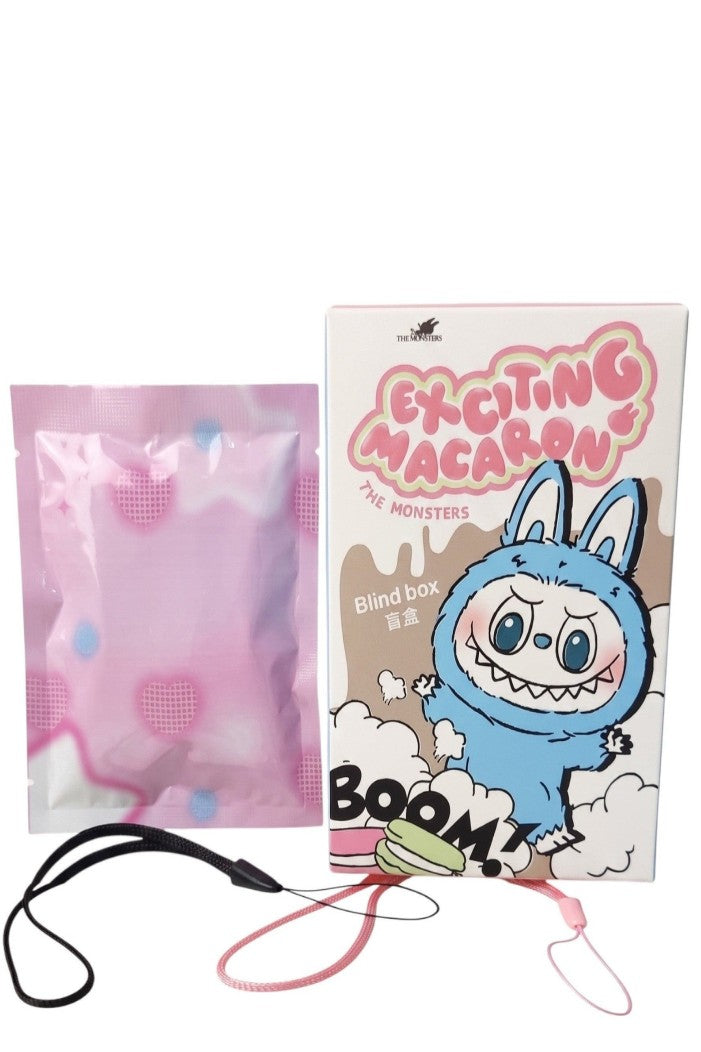 Porte-Clés Surprise Labubu – Exciting Macaron The Monsters – Blind Box + Lanyard – Neuf