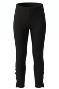 Legging Fille Noir – Finition Dentelle Froncée en Bas – Coupe Stretch – 4 à 14 ans – Neuf