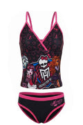 Maillot de Bain 2 Pièces Fille Monster High – Débardeur Noir & Culotte Fuchsia – 6 à 12 ans – Neuf