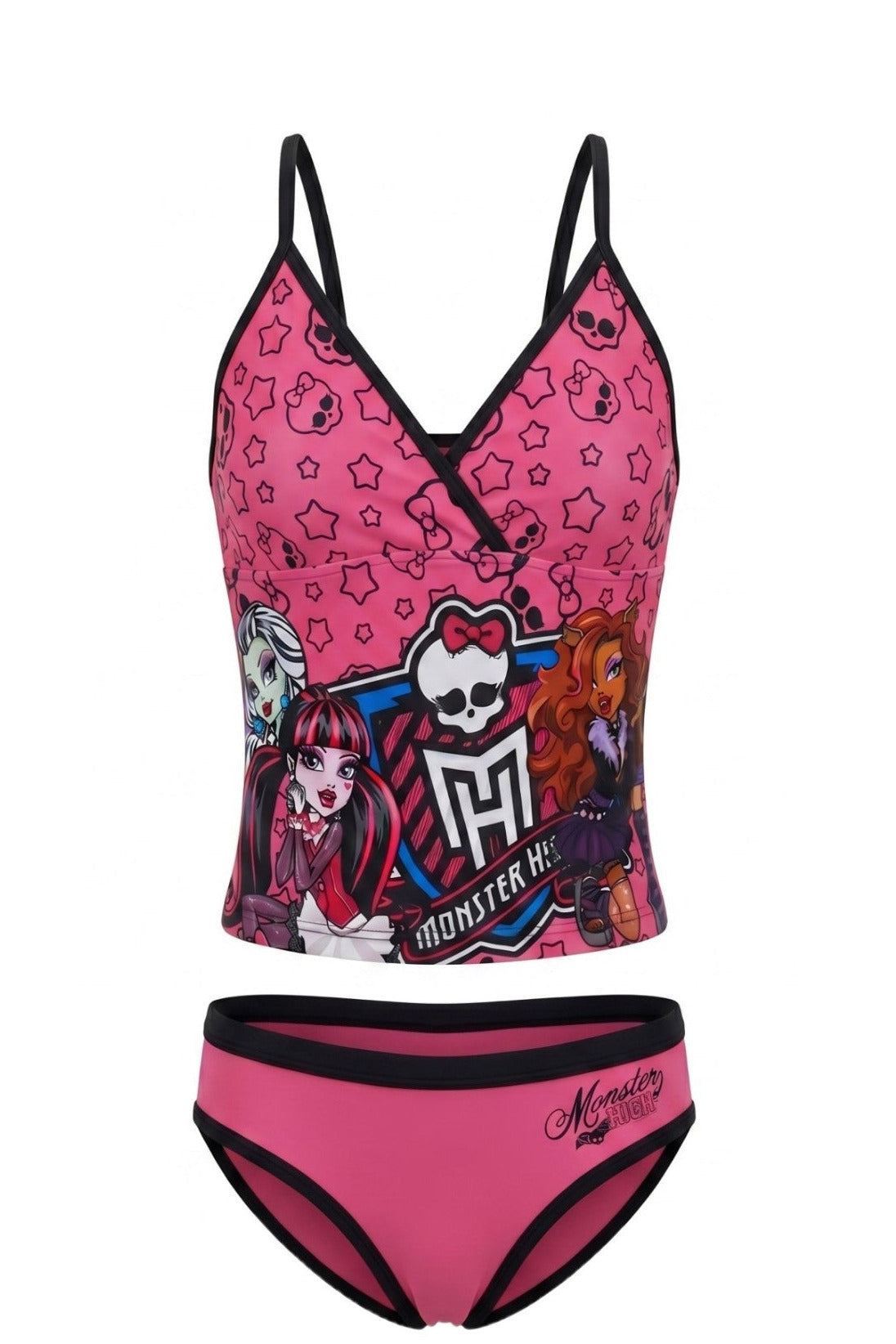 Maillot de Bain 2 Pièces Fille Monster High – Rose Imprimé – 6 à 12 ans – Neuf