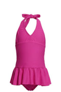 Maillot de Bain 1 Pièce Fille – Rose Fuchsia à Volants & Jupette – 5 à 10 ans – Neuf