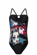 Maillot de Bain 1 Pièce Fille Monster High – Noir Imprimé Spécial Piscine – 6 à 12 ans – Neuf