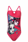 Maillot de Bain 1 Pièce Fille Monster High – Rose à Bretelles & Anneau – 6 à 12 ans – Neuf