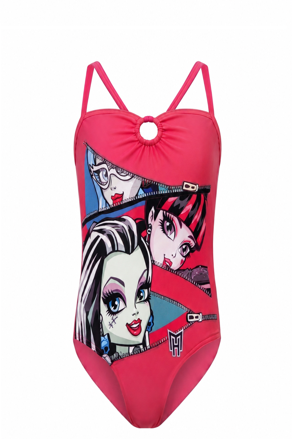 Maillot de Bain 1 Pièce Fille Monster High – Rose à Bretelles & Anneau – 6 à 12 ans – Neuf