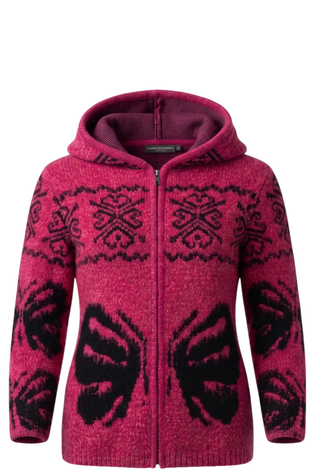 Gilet à Capuche Fille – Rose Fuchsia Motif Papillons & Nordique Zipé – 4 à 14 ans – Neuf