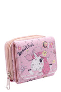 Mini Portefeuille Fille – Licorne Beautiful Girl – Rose – Simili Cuir – 9 x 7 cm – Neuf